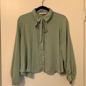 Sage Green Blouse - Forever 21